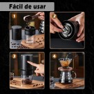 Moedor De Cafe Graos Eletrico Portatil Recarregavel Usb Inox Preto