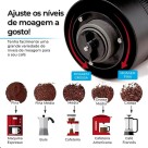 Moedor De Cafe Graos Eletrico Portatil Recarregavel Usb Inox Preto