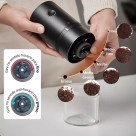 Moedor De Cafe Graos Eletrico Portatil Recarregavel Usb Inox Preto