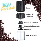 Moedor De Cafe Graos Eletrico Portatil Recarregavel Usb Inox Preto