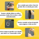Abridor Vinho Saca Rolha Eletrico Recarregavel Usb Kit 4 Pçs