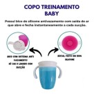 Copo Infantil 360 Transicao Antivazamento S/ Bico Com Alça Azul