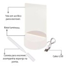 Abajur de Mesa Luminária Led 3D Usb com Tela pra Escrever Decoração Quarto Sala Presente