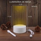 Abajur de Mesa Luminária Led 3D Usb com Tela pra Escrever Decoração Quarto Sala Presente