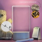 Abajur de Mesa Luminária Led 3D Usb com Tela pra Escrever Decoração Quarto Sala Presente