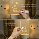 Abajur de Mesa Luminária Led 3D Usb com Tela pra Escrever Decoração Quarto Sala Presente
