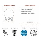 Abajur Luminária Lua 3d Led De Mesa Sem Fio Quarto Cúpula7CM