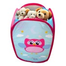 Cesto De Roupa Organizador Multiuso Tecido Dobrável Coruja Telado