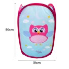 Cesto De Roupa Organizador Multiuso Tecido Dobrável Coruja Telado
