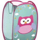 Cesto De Roupa Organizador Multiuso Tecido Dobrável Coruja Telado