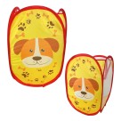 Cesto De Roupa Organizador Multiuso Tecido Dobrável Cachorro Telado