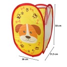 Cesto De Roupa Organizador Multiuso Tecido Dobrável Cachorro Telado