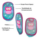 Cesto De Roupa Organizador Multiuso Tecido Dobrável Coruja Telado