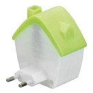 Abajur Luminária De Tomada Infantil Led Bivolt Casinha Verde