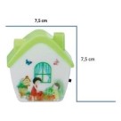 Abajur Luminária De Tomada Infantil Led Bivolt Casinha Verde