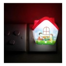 Abajur Luminária De Tomada Infantil Led Bivolt Casinha Verde