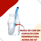 Colher Infantil Termo Sensível Proteção Silicone Bebe Azul