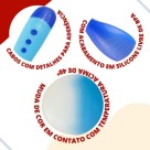 Colher Infantil Termo Sensível Proteção Silicone Bebe Azul