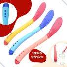 Colher Infantil Termo Sensível Proteção Silicone Bebe Azul