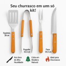 Kit de Churrasco Cabos de Madeira e Inox 4 Peças