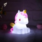 Abajur Luminária led Infantil Unicórnio 12cm Decoração